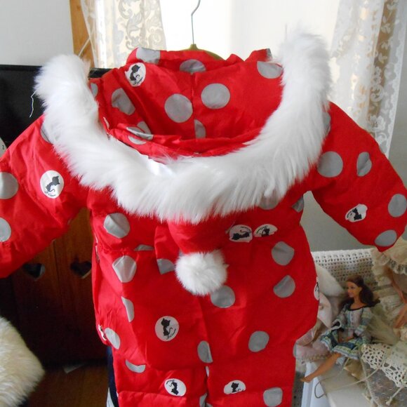 INFANT SIZE 90 SNOWSUIT WITH CATS-2 PIECE-MnZu BRAND-SIZE 90 (18-24 MO) NWT - Picture 2 of 8